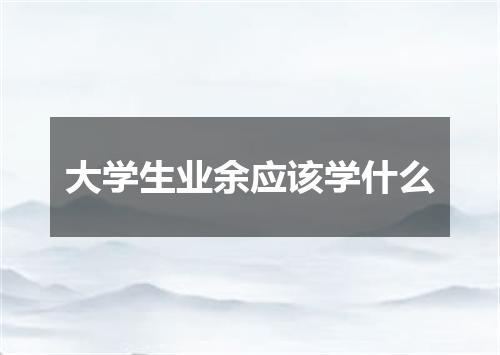 大学生业余应该学什么