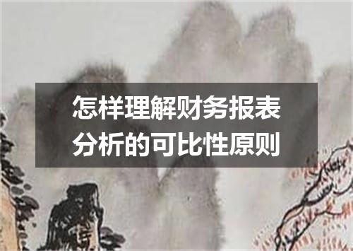 怎样理解财务报表分析的可比性原则
