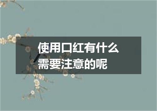 使用口红有什么需要注意的呢