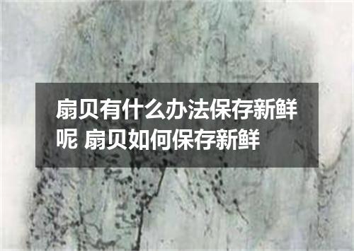 扇贝有什么办法保存新鲜呢 扇贝如何保存新鲜