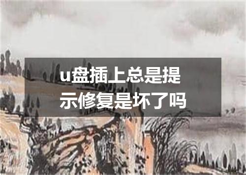 u盘插上总是提示修复是坏了吗