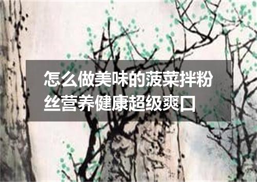 怎么做美味的菠菜拌粉丝营养健康超级爽口