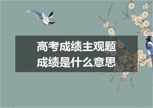 高考成绩主观题成绩是什么意思