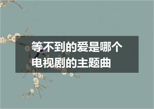 等不到的爱是哪个电视剧的主题曲