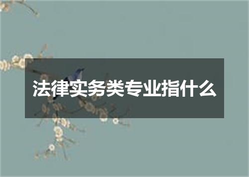 法律实务类专业指什么