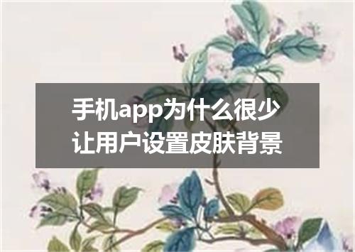 手机app为什么很少让用户设置皮肤背景