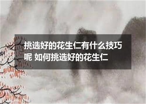 挑选好的花生仁有什么技巧呢 如何挑选好的花生仁