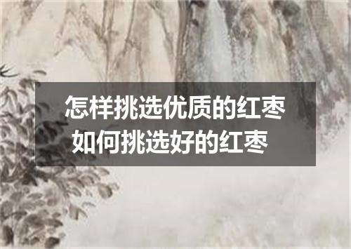 怎样挑选优质的红枣 如何挑选好的红枣