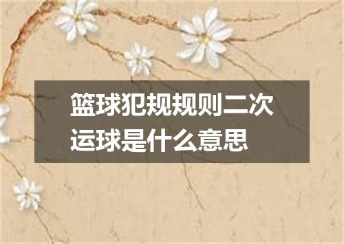 篮球犯规规则二次运球是什么意思