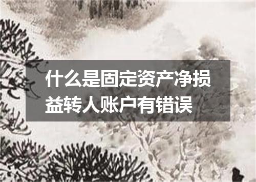 什么是固定资产净损益转人账户有错误