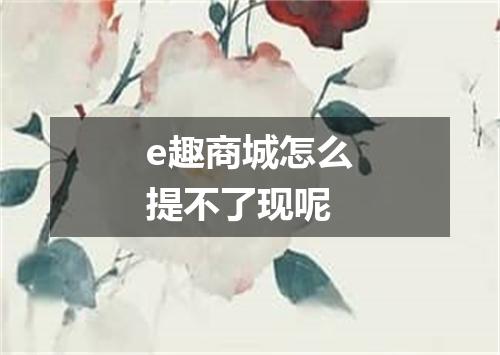 e趣商城怎么提不了现呢
