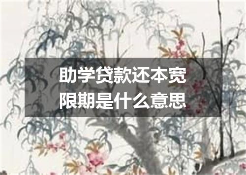 助学贷款还本宽限期是什么意思