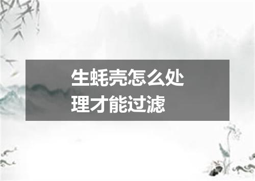 生蚝壳怎么处理才能过滤