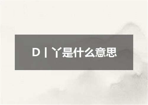 D丨丫是什么意思