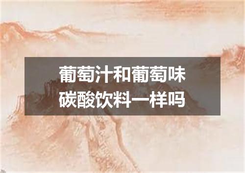 葡萄汁和葡萄味碳酸饮料一样吗