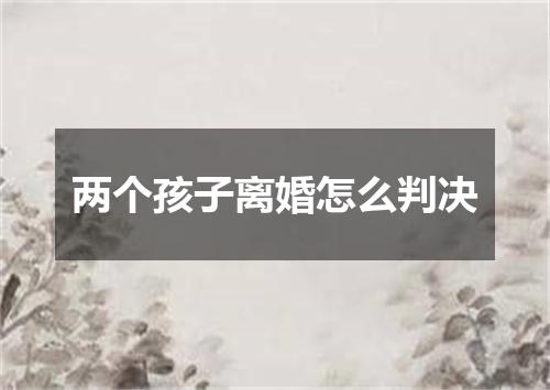 两个孩子离婚怎么判决