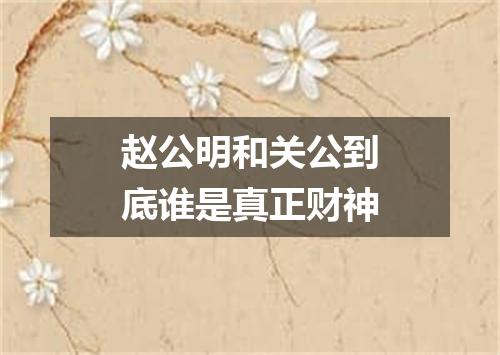 赵公明和关公到底谁是真正财神