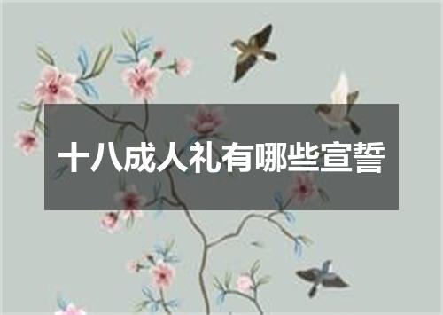 十八成人礼有哪些宣誓