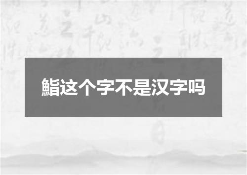 鮨这个字不是汉字吗