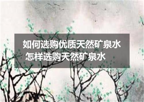 如何选购优质天然矿泉水 怎样选购天然矿泉水