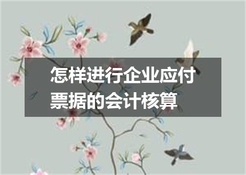怎样进行企业应付票据的会计核算