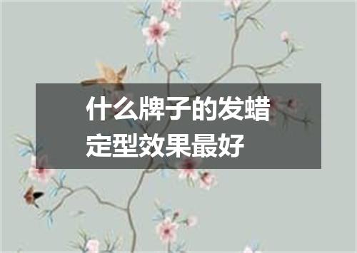 什么牌子的发蜡定型效果最好