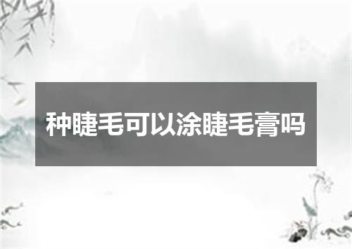 种睫毛可以涂睫毛膏吗