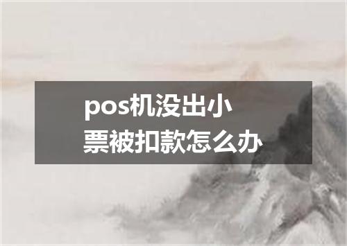 pos机没出小票被扣款怎么办