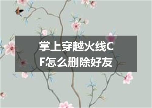 掌上穿越火线CF怎么删除好友