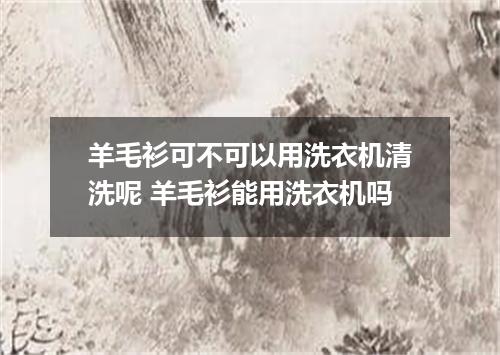 羊毛衫可不可以用洗衣机清洗呢 羊毛衫能用洗衣机吗