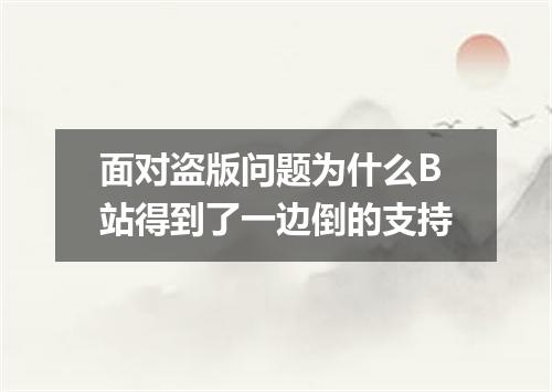 面对盗版问题为什么B站得到了一边倒的支持