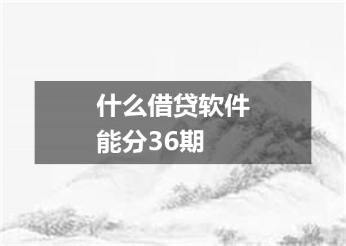 什么借贷软件能分36期