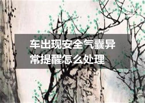 车出现安全气囊异常提醒怎么处理