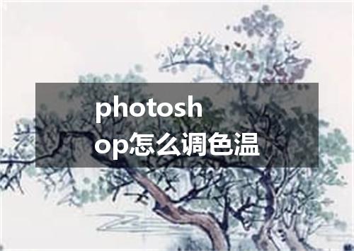photoshop怎么调色温