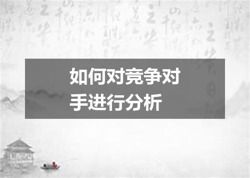 如何对竞争对手进行分析