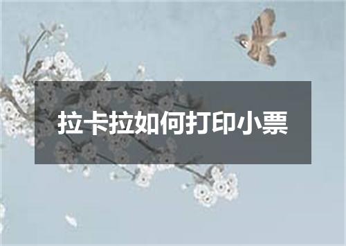 拉卡拉如何打印小票