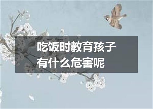 吃饭时教育孩子有什么危害呢