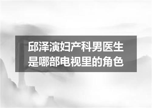 邱泽演妇产科男医生是哪部电视里的角色