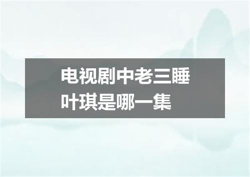 电视剧中老三睡叶琪是哪一集