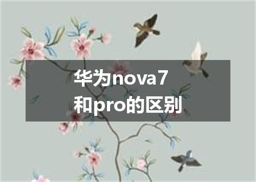 华为nova7和pro的区别