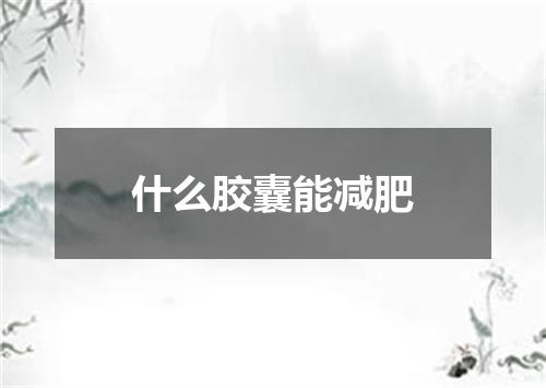 什么胶囊能减肥