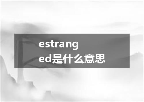 estranged是什么意思