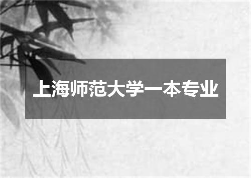 上海师范大学一本专业
