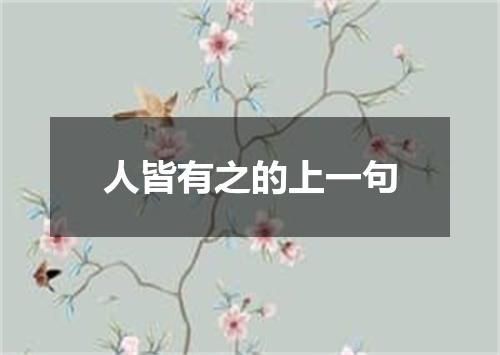 人皆有之的上一句