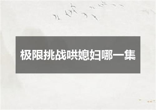 极限挑战哄媳妇哪一集