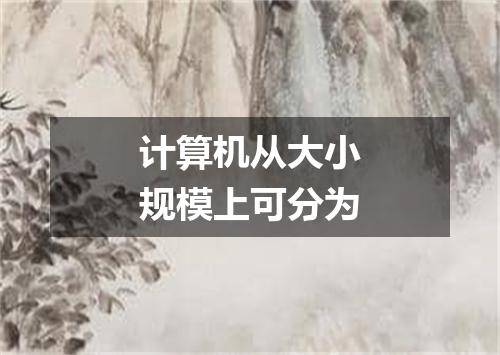 计算机从大小规模上可分为