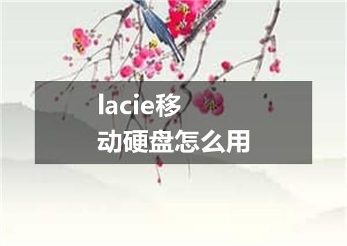 lacie移动硬盘怎么用