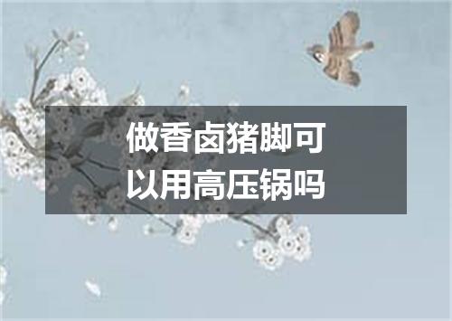 做香卤猪脚可以用高压锅吗