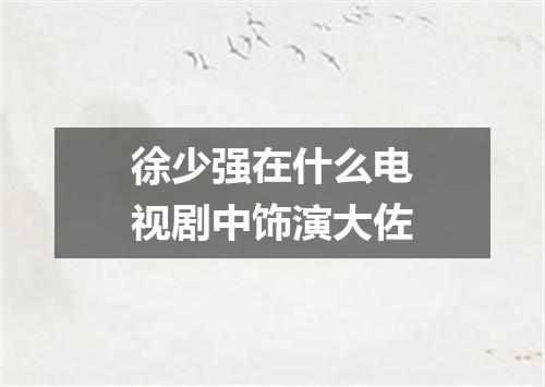 徐少强在什么电视剧中饰演大佐