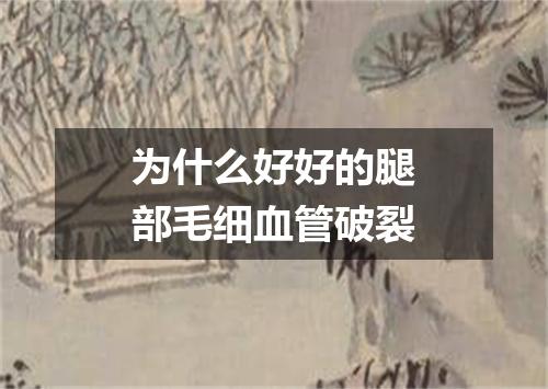 为什么好好的腿部毛细血管破裂